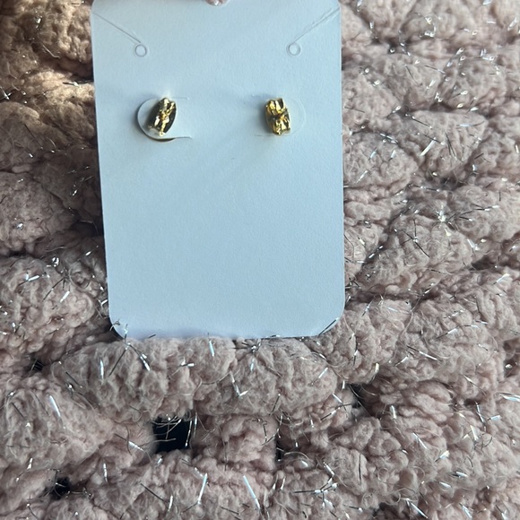 Rhinestone hedgehog earrings • handcrafted • gold tones • bling earrings - Picture 4 of 4